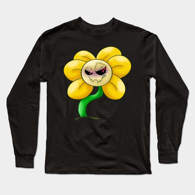 Flowey's Snarl Long Sleeve T-Shirt by HoneyHeartStudios